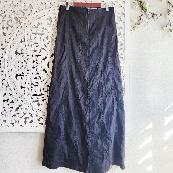 UNIF THE NETTO MAXI SKIRT BLACK BLEND OF LINEN & RAYON LOW RISE NWT SZ MEDIUM - Picture 14 of 15